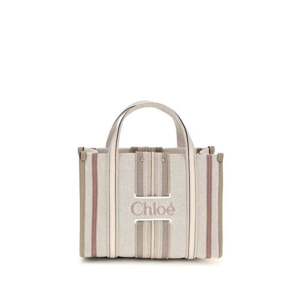 Chloé Beige Cotton Shoulder Women's Bag